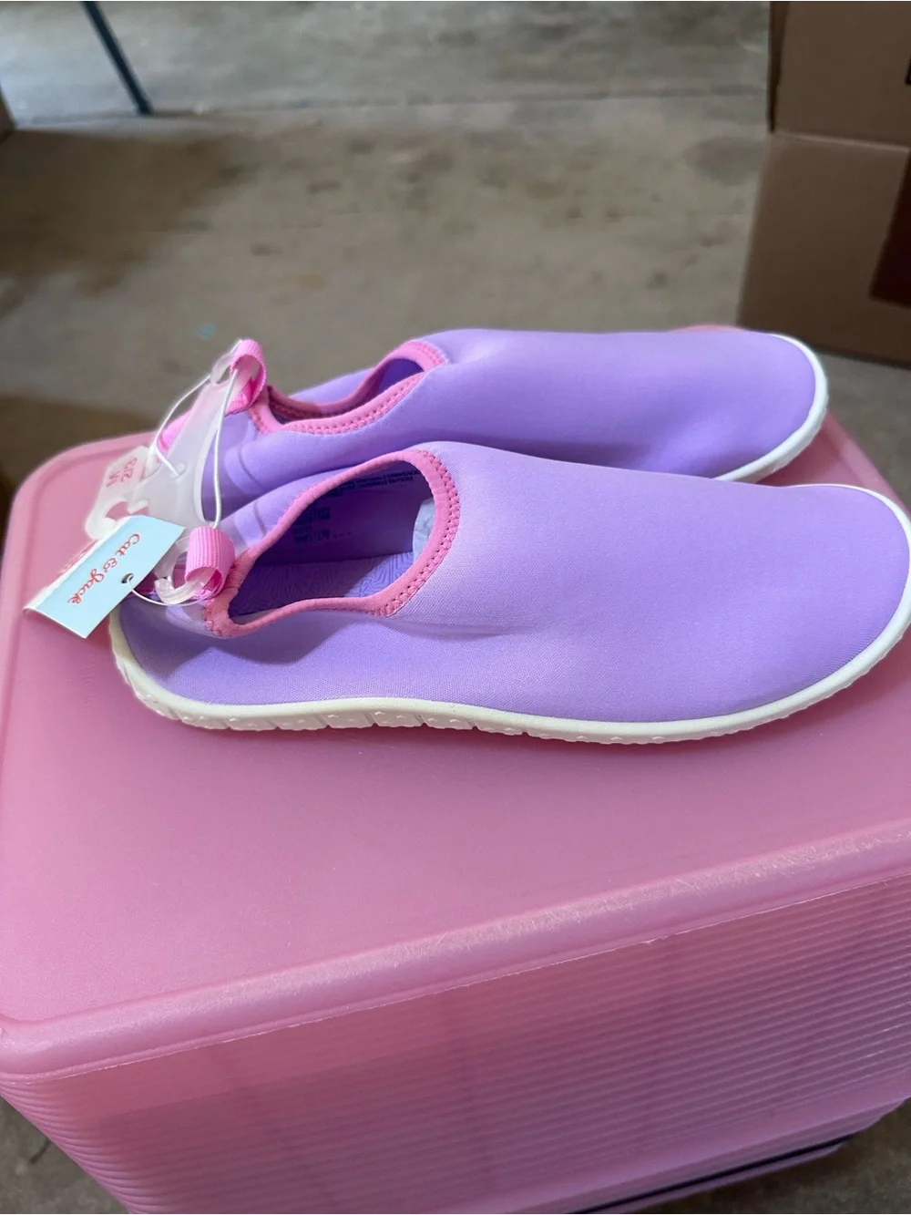 Cat & Jack Lilac Water Shoes with Pink Trim